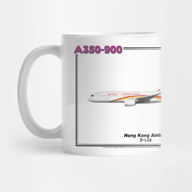 Airbus A350-900 - Hong Kong Airlines (Art Print) by TheArtofFlying